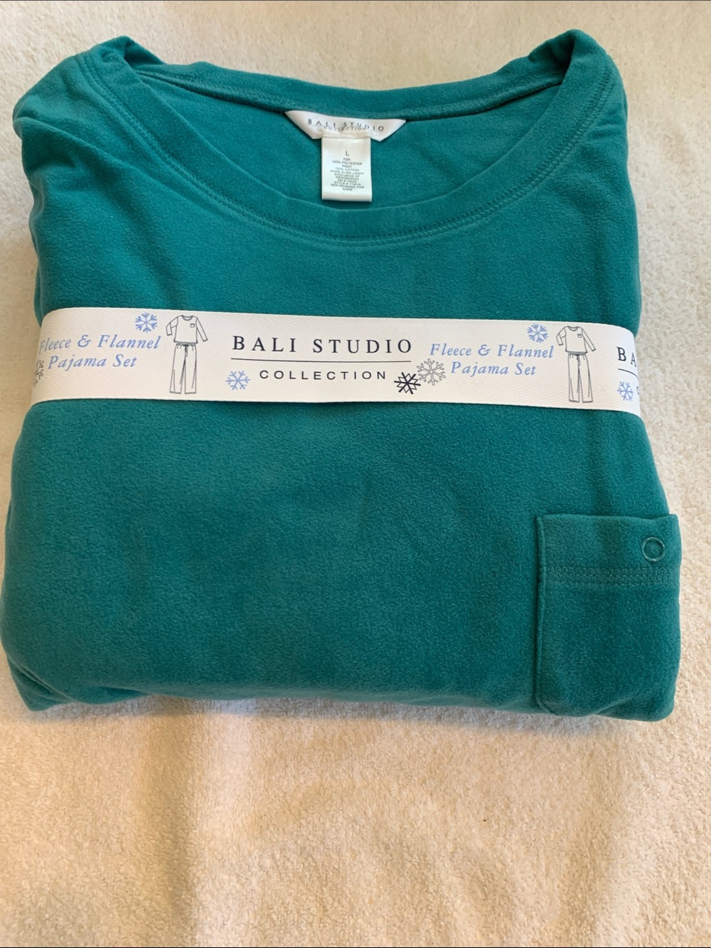 New Women’s Luxurious Bali Studio Collection Teal Fleece Pajama Set